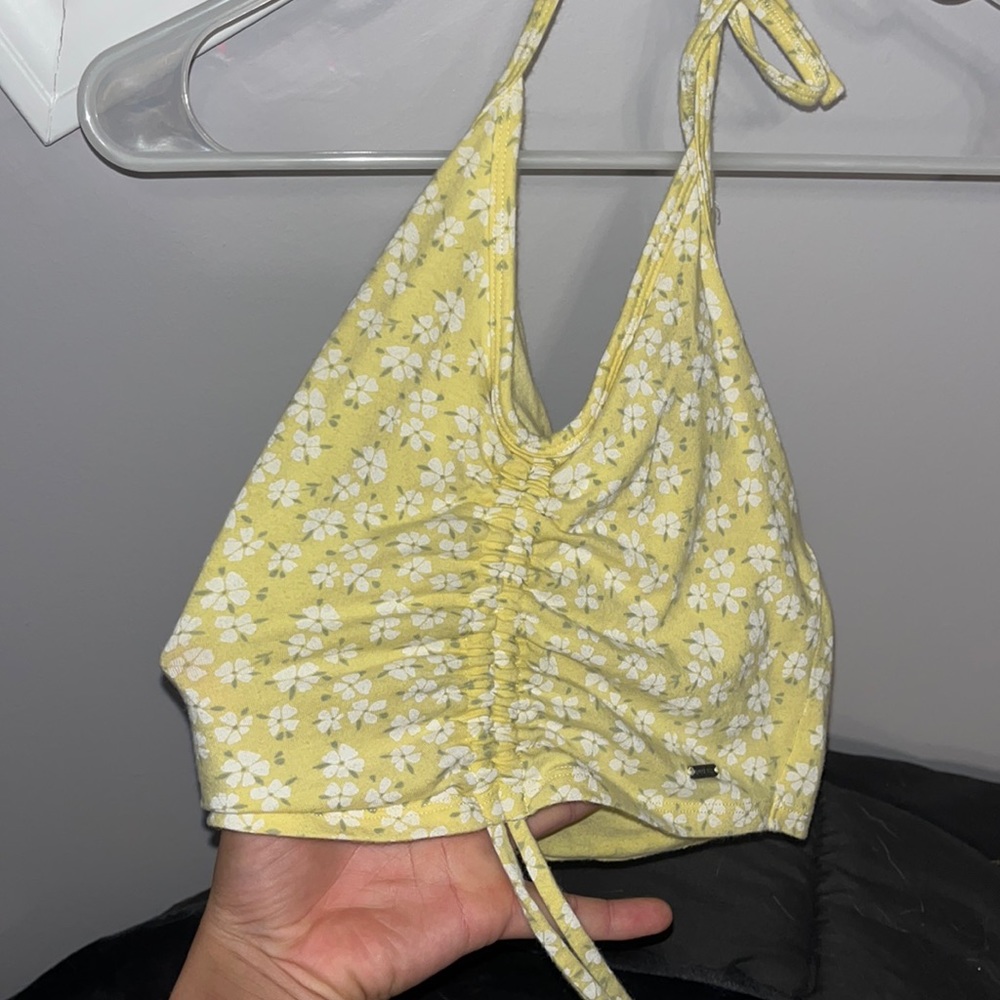 yellow halter top
